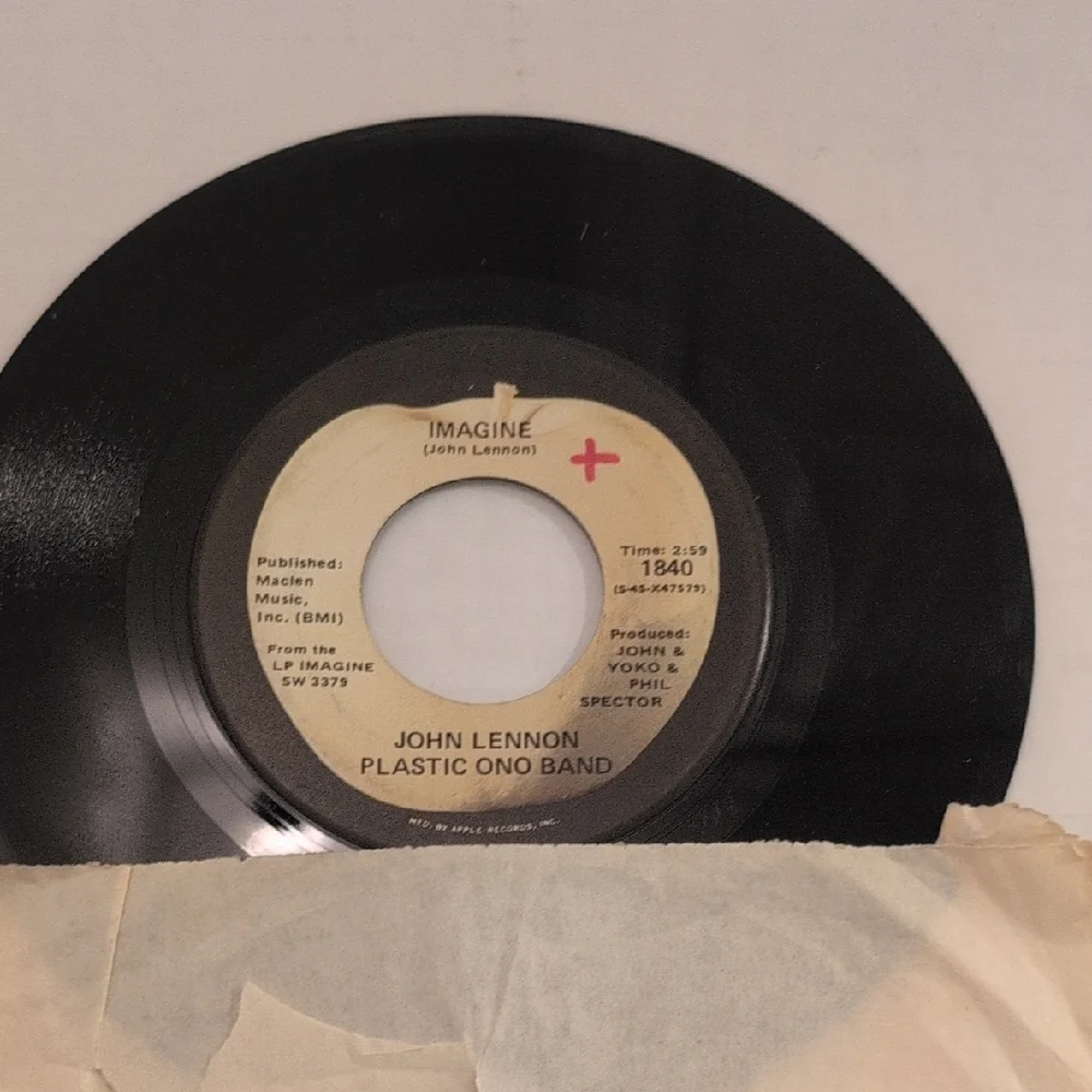 John Lennon 45 Single Vinyl Record Imagine - Picture 2 of 2